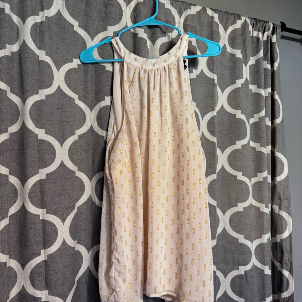 Torrid Cream and Gold Textured Top